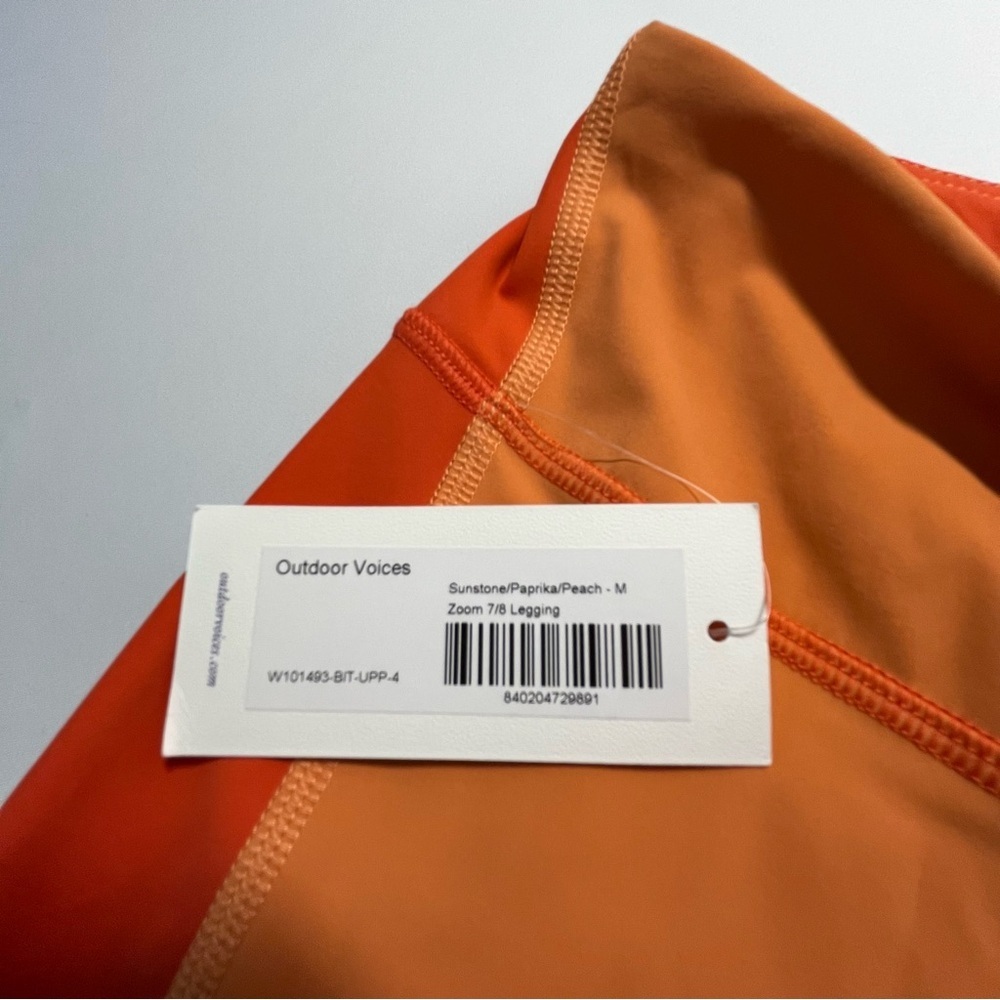 NWT OUTDOOR VOICES Bright Orange Zoom 7/8 Leggings Size Medium - Picture 3 of 6